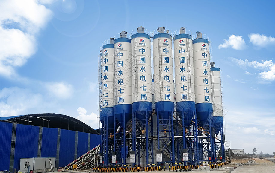 中國水電七局廣汕高鐵雙180型高鐵混凝土攪拌站
